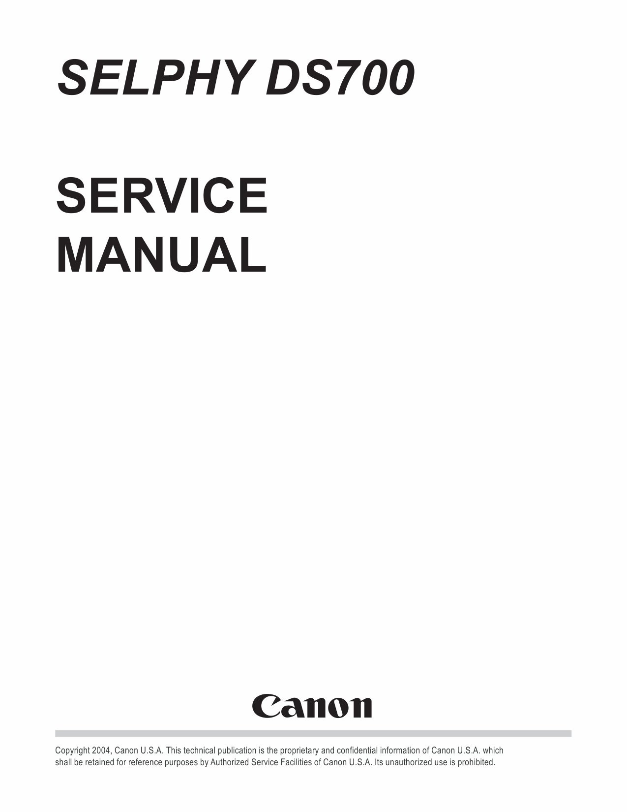 Canon SELPHY DS700 Service and Parts Manual-1